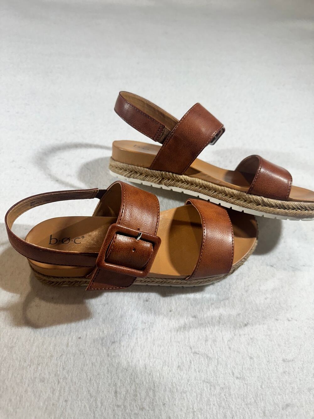 B.O.C Hilda Women’s Size 9 Tan Espadrille Platform Sandals Buckle Boho brand new